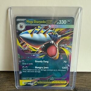 Pokemon Mega Sharpedo EX Card - Blue, Red, Yellow